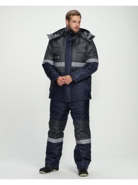 Костюм зимний Мегрес-2 СОП (тк.OxLine,90) п/к, т.серый/т.синий