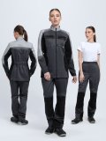 Костюм женский Вектрон-1 (тк.Смесовая,240) брюки, т.серый/св.серый/черный