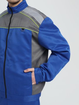 Костюм Практичный-2 СОП (тк.Смесовая,210) п/к, васильковый/серый